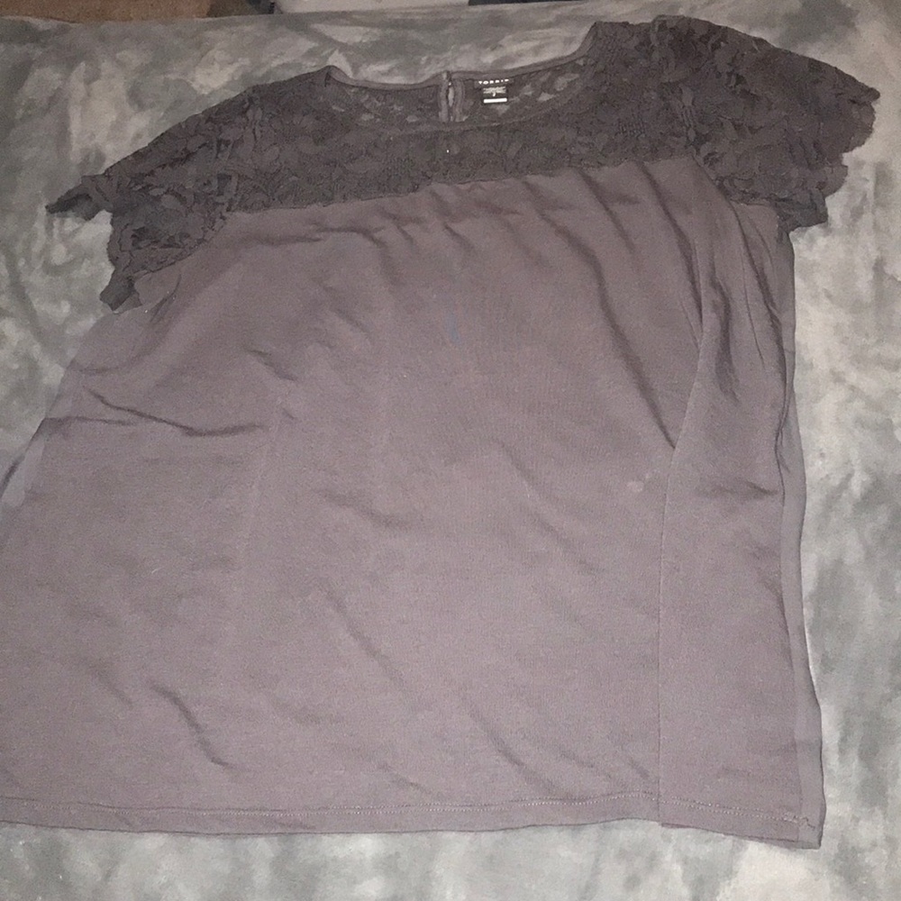 Torrid Grey Lace Blouse